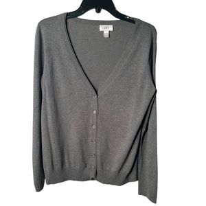 Ann Taylor Loft Gray V-neck Button down Cardigan| Medium | Excellent Condition